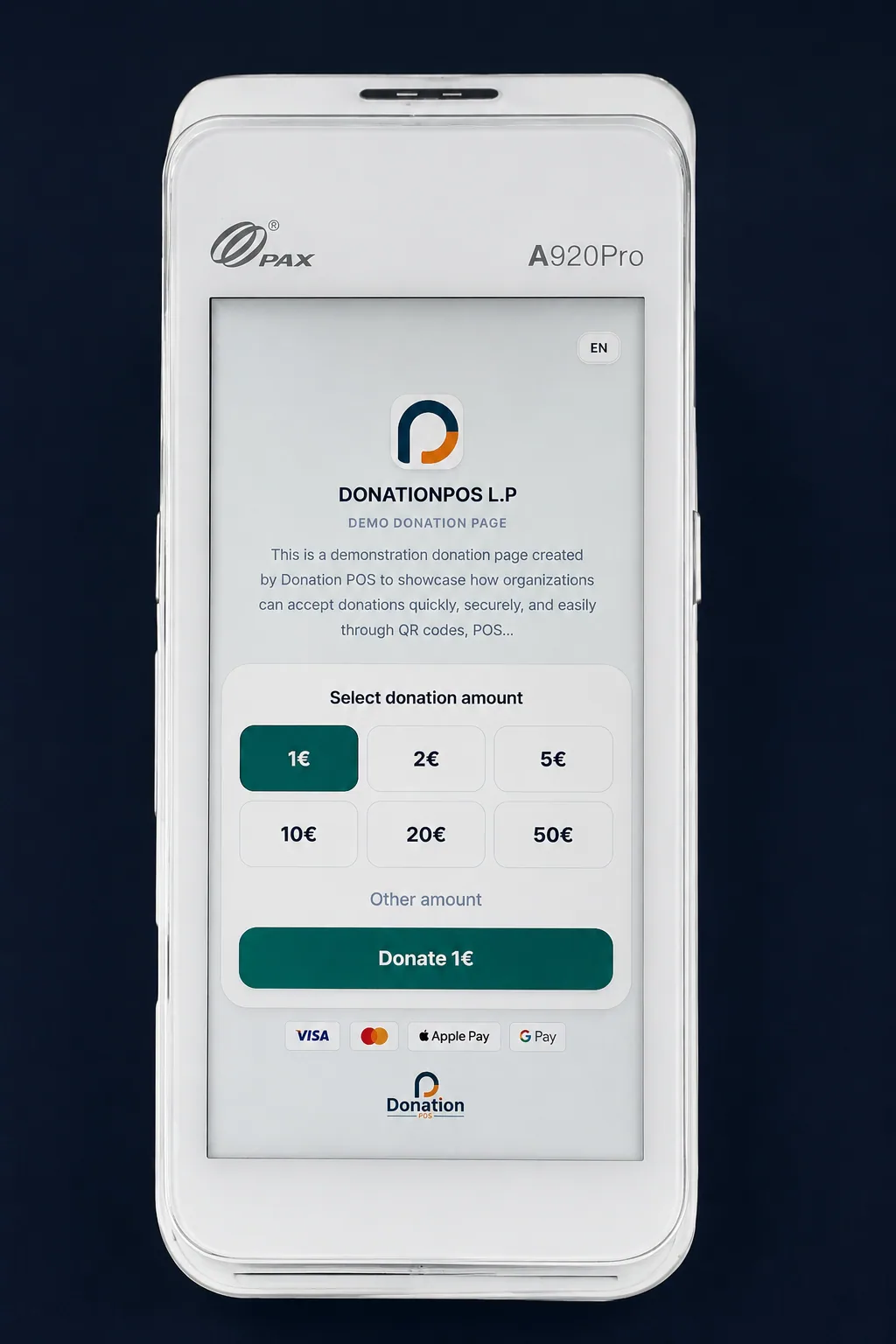 A920 Pro — portable donation POS terminal for churches & nonprofits