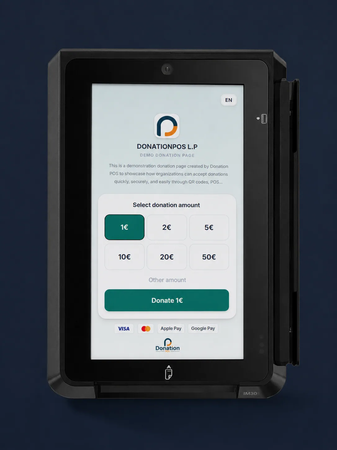 IM30i 4G — donation POS with 4G connectivity for churches